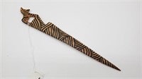 Carved Wooden Letter Opener w/ Zebra Design