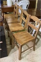 Nice set of four solid wood art deco style dining