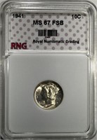 1941 MERCURY DIME RNG SUPERB GEM FSB