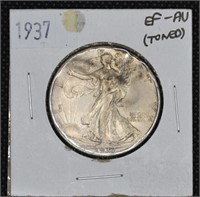 1937 USD Walking Liberty Silver Half Dollar Coin
