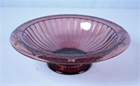 Etched Glass Amethyst Center Bowl