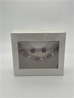 Misaki Pearl Necklace & Earrings Set NIB