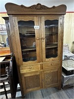 Antique Solid Oak Kitchen Cupboard