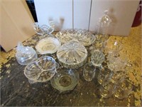 Assorted Clear glass- cups, plates, dishes