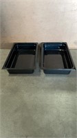 2x 12.7 qt 4 inch deep vigor black food tub