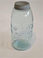 BLUE MASON'S PATENT NOV 30TH 1858 ZINC LID JAR