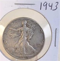 1943  Walking Liberty Silver Half Dollar