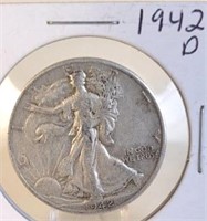 1942 D  Walking Liberty Silver Half Dollar