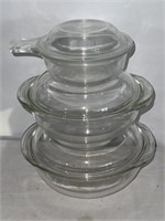 3 pc Pyrex Covered Baking Dishes w/Lids