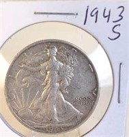 1943 S  Walking Liberty Silver Half Dollar