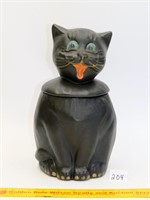 Rare vintage Coalby Black cat cookie jar by
