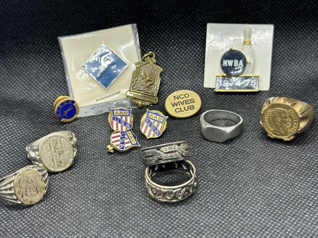 Assorted Rings & Label Pins