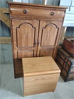 oak armoire and night stand