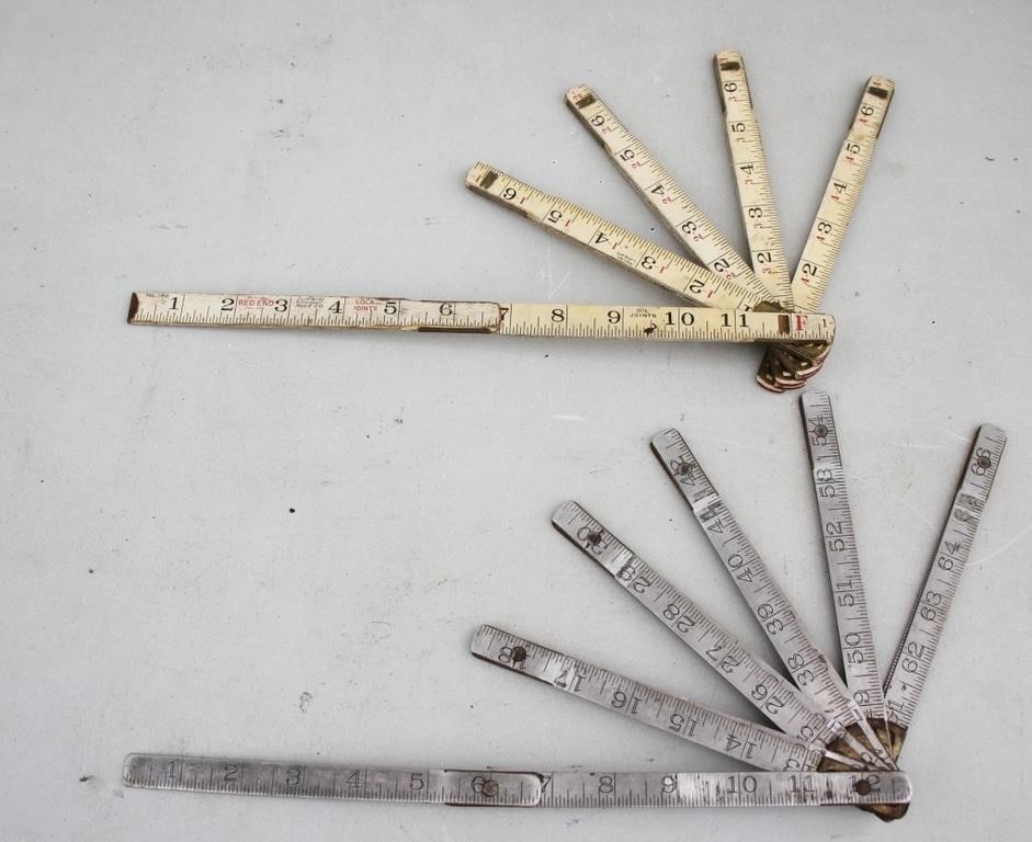 2 Vintage Folding Rulers