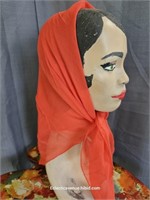 Vintage Women's Red Silk Scarf