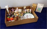 (2) FLATS OF SMALLER FIGURINES, KNICK KNACKS AND..