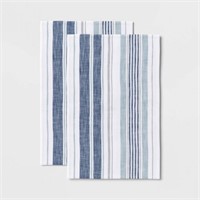 2pk Cotton Kitchen Towels Blue - Threshold