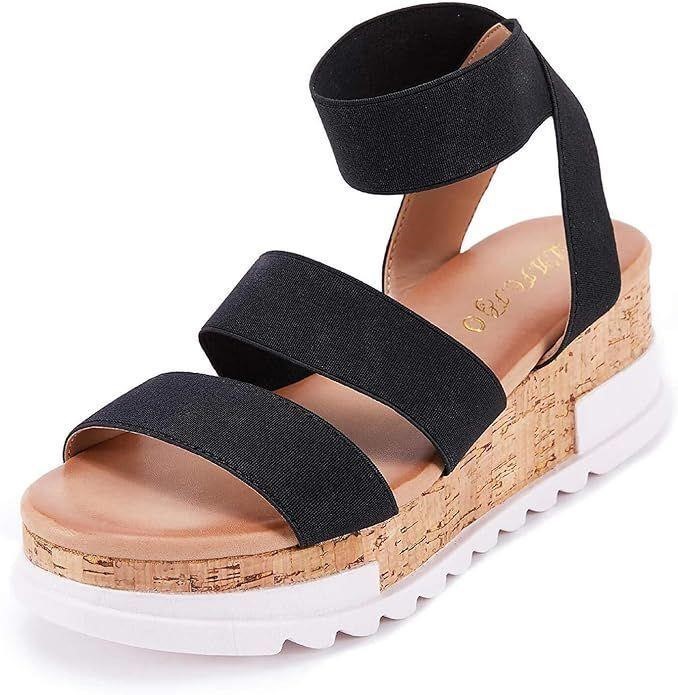 SIZE 10 Women’s Open Toe Wedge Platform Sandals