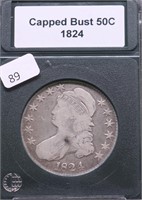 1824 BUST HALF DOLLAR F