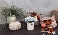Box Vases with Fake Plants, Bag Decor Pieces