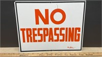 Metal No Trespassing sign (14" x 11")
