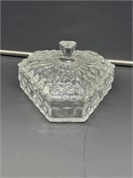 American Fostoria triangle candy dish with lid