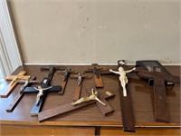 Collection of Crucifixes including One of Bronze