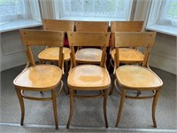 Set of Eight Vintage Bentwood Chairs, Slight
