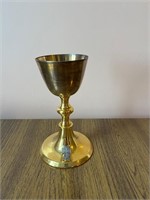 Brass Host Chalice Bearing Inscription (20 cm H)