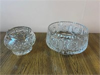 Finely Detailed Cut Glass Bowl and a Flower Bowl
