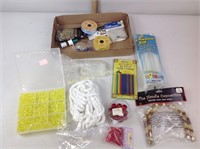 Craft beads and supplies, hot glue gun sticks,