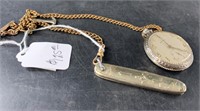 Illinois pocket watch with chain and folding Mason