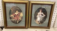 Pair of vintage framed Sir Thomas Lawrence, red