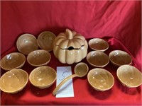 Indoor Outfitters Pumpkin Bowl, Ladle, and 11