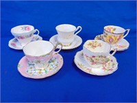 (5) Tea Cups And Saucers