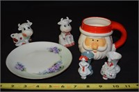 Ceramics lot: Vtg Japan Bisque Miniature Vases+