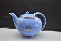 Hall Teapot Cadet Blue w/Gold Trim and Hook Lid