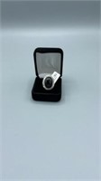Black onyx German silver size 6 ring