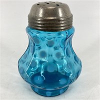 Northwood Blue Sugar Shaker Opalescent Coin Spot