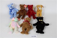 7 assorted TY Beanie Babies
