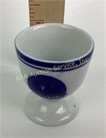 Denver & Rio Grande Railroad flow blue egg cup