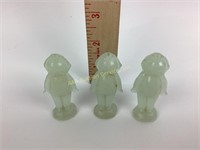 (3) antique opalescent glass Kewpie figurines