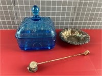 INDIANA GLASS BLUE BEEHIVE DISH & MORE
