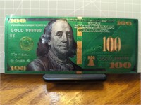 24k gold-plated banknote Green $100