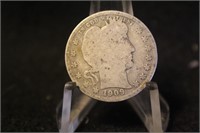 1909-D Barber Silver Quarter