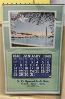 1940 HELLAM PA (YORK) ADVERTISING CALENDER