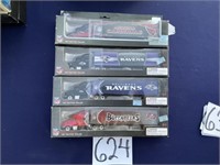 4 NFL tractor trailer trucks