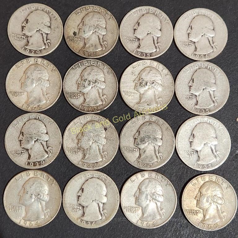 (16) Silver Quarters