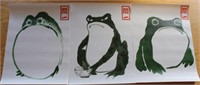 TRIO OF JAPANESE WALL ART FROGS