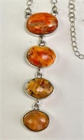 20" Sterling Spiny Oyster Necklace  22 Grams